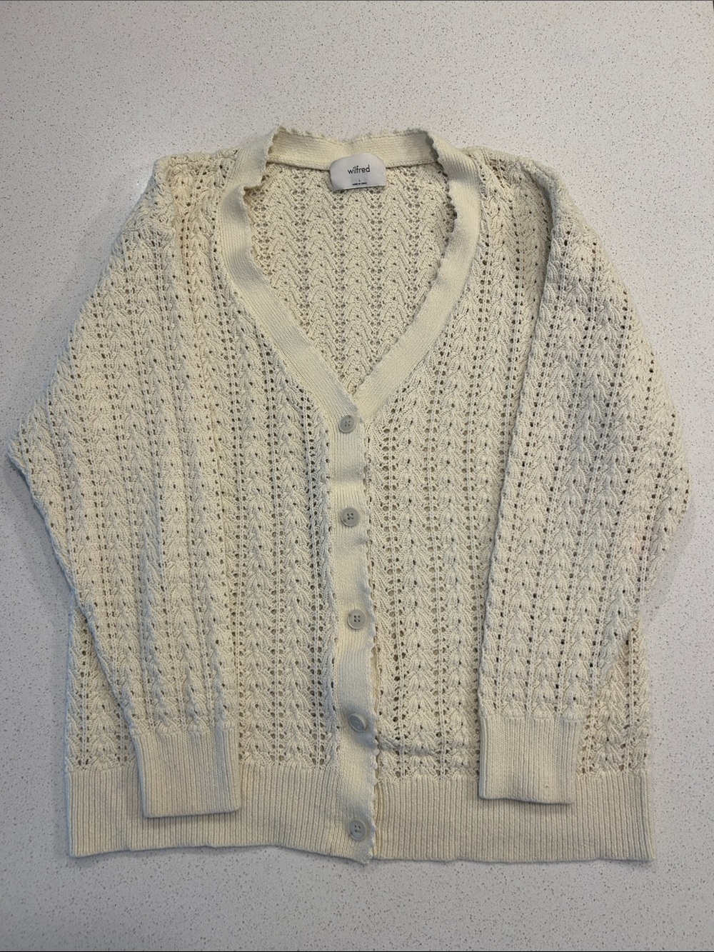 Wilfred Baby Yellow V-Neck Button Cardigan